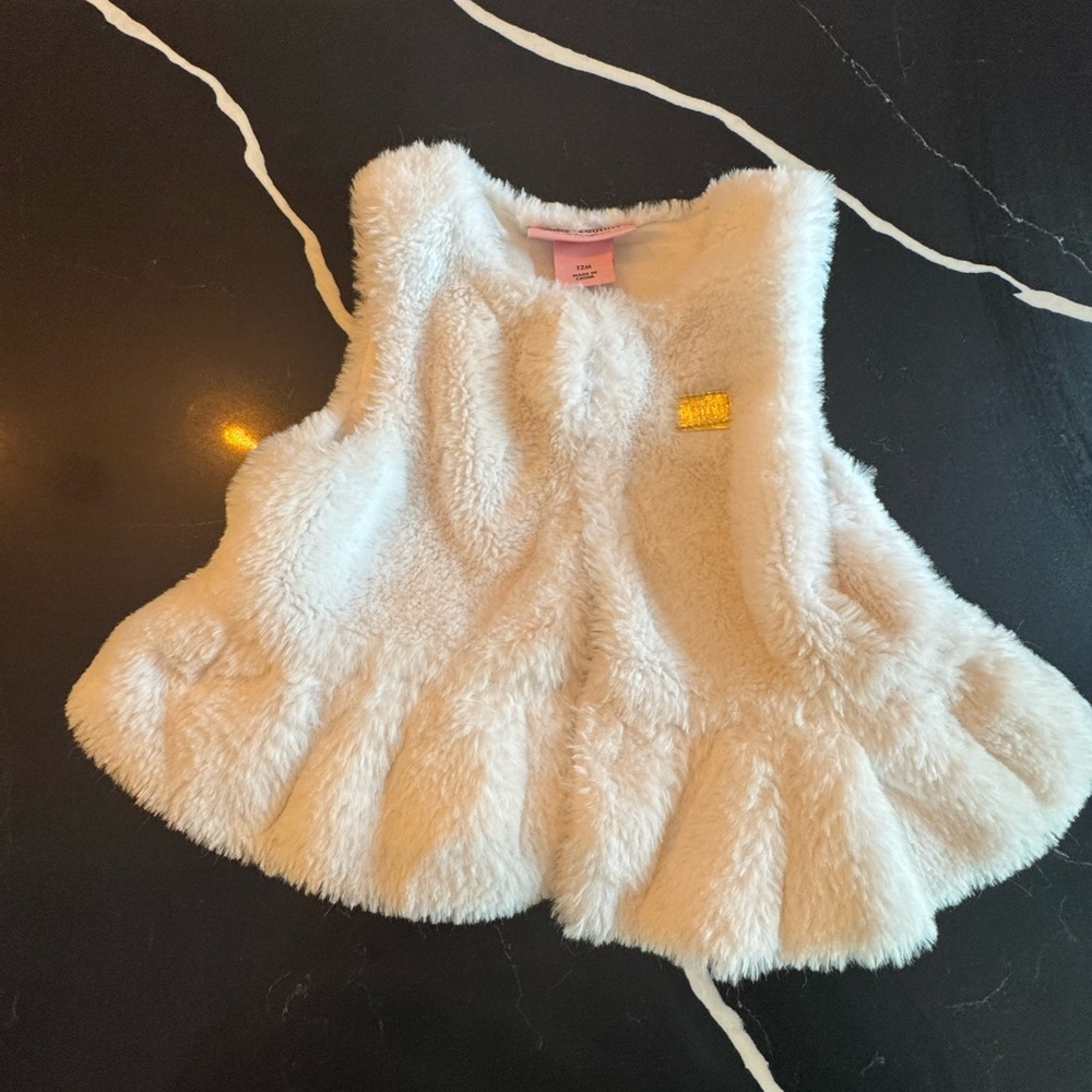 Cozy White Faux Fur Vest‎ for Kids
